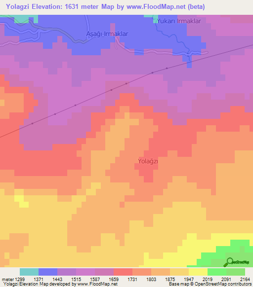 Yolagzi,Turkey Elevation Map