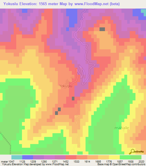 Yokuslu,Turkey Elevation Map