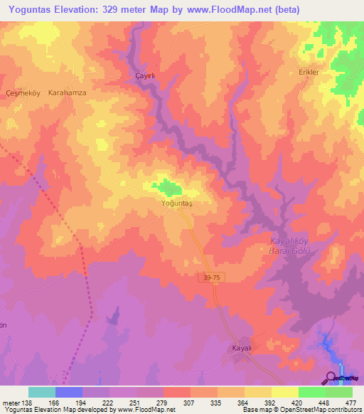 Yoguntas,Turkey Elevation Map