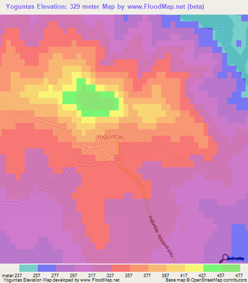 Yoguntas,Turkey Elevation Map