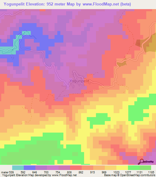 Yogunpelit,Turkey Elevation Map