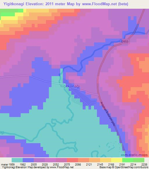 Yigitkonagi,Turkey Elevation Map