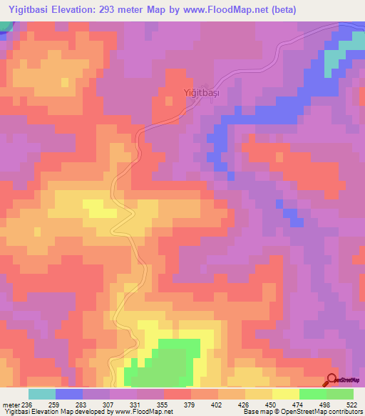 Yigitbasi,Turkey Elevation Map