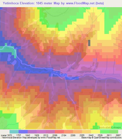 Yetimhoca,Turkey Elevation Map