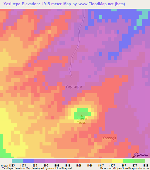 Yesiltepe,Turkey Elevation Map