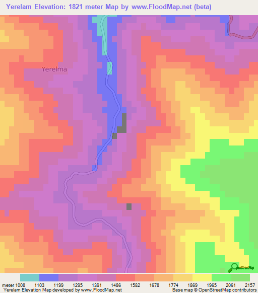 Yerelam,Turkey Elevation Map