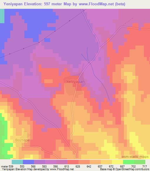 Yeniyapan,Turkey Elevation Map