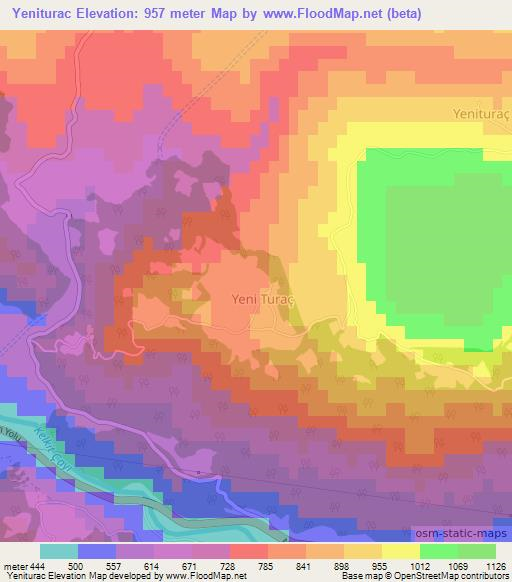 Yeniturac,Turkey Elevation Map