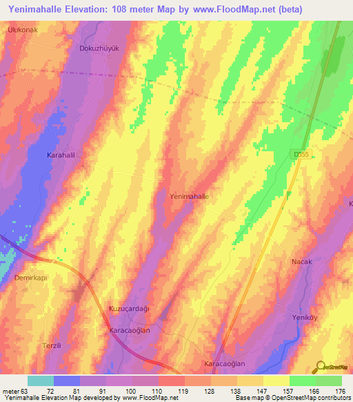 Yenimahalle,Turkey Elevation Map