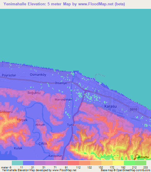 Yenimahalle,Turkey Elevation Map