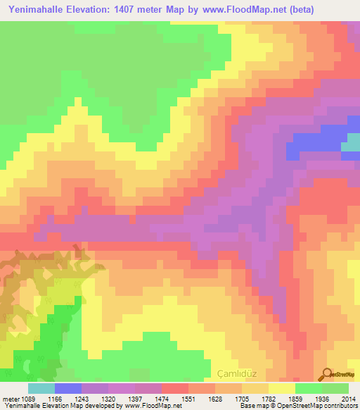 Yenimahalle,Turkey Elevation Map