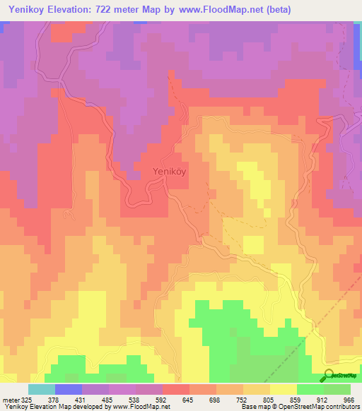 Yenikoy,Turkey Elevation Map