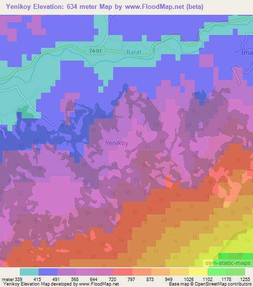 Yenikoy,Turkey Elevation Map