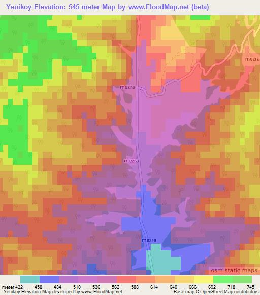 Yenikoy,Turkey Elevation Map