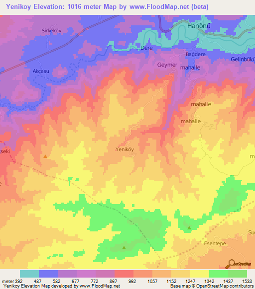 Yenikoy,Turkey Elevation Map