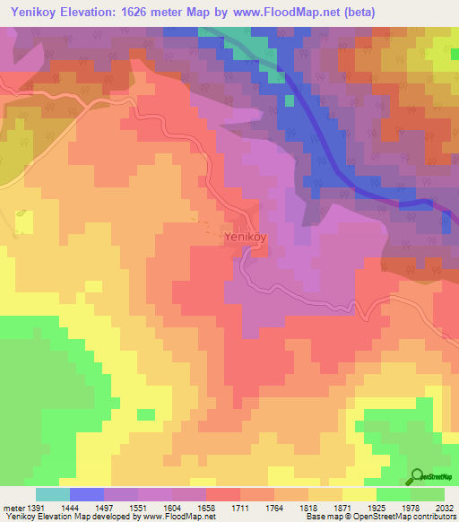 Yenikoy,Turkey Elevation Map