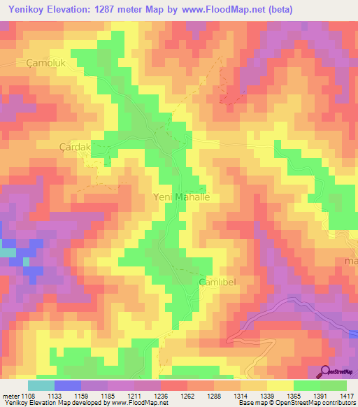 Yenikoy,Turkey Elevation Map