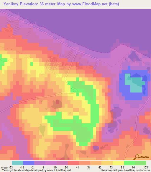 Yenikoy,Turkey Elevation Map