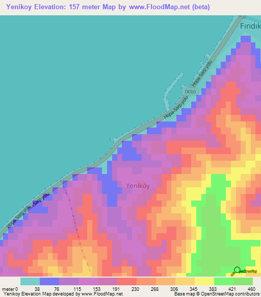 Yenikoy,Turkey Elevation Map