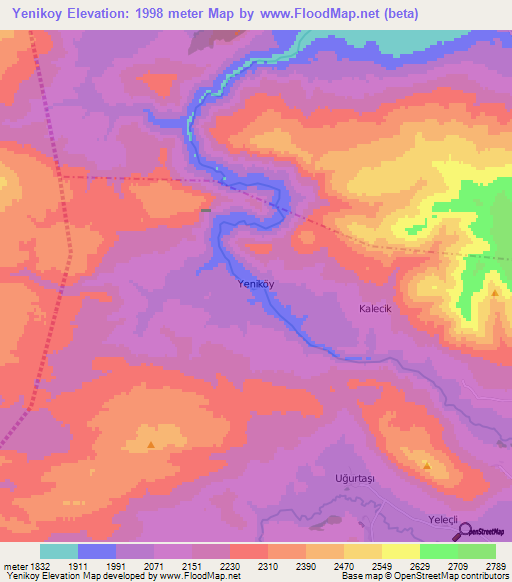 Yenikoy,Turkey Elevation Map