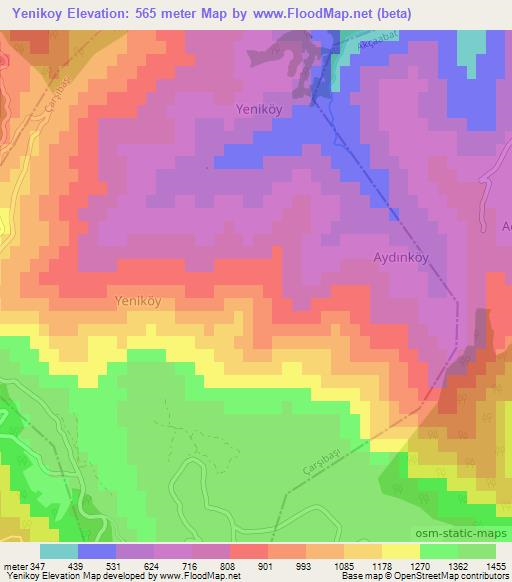 Yenikoy,Turkey Elevation Map