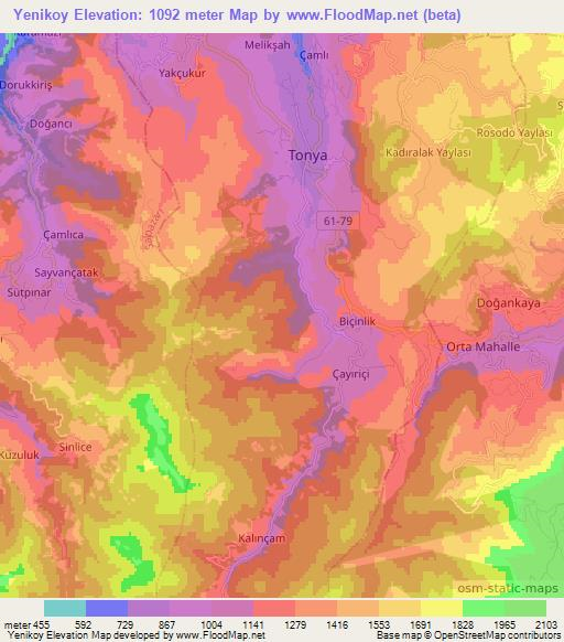 Yenikoy,Turkey Elevation Map