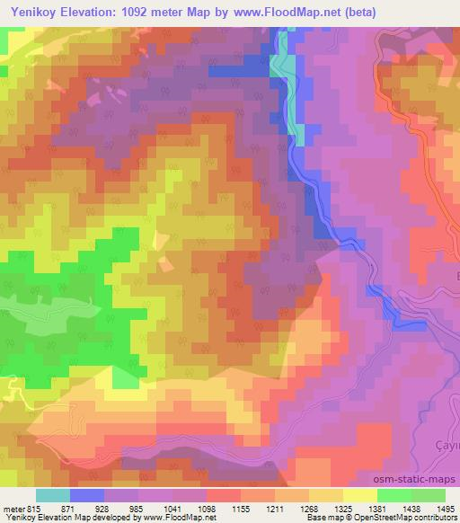 Yenikoy,Turkey Elevation Map