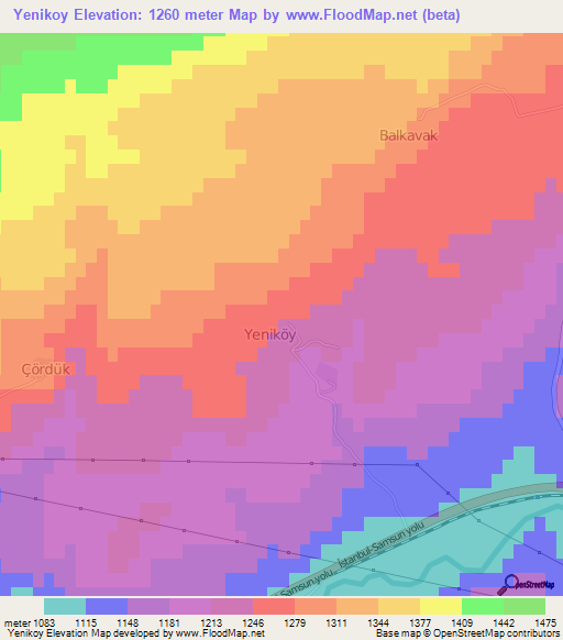 Yenikoy,Turkey Elevation Map