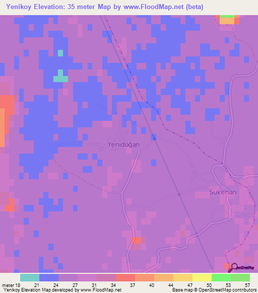 Yenikoy,Turkey Elevation Map