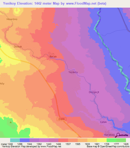 Yenikoy,Turkey Elevation Map