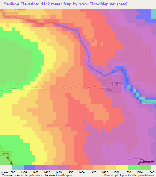 Yenikoy,Turkey Elevation Map