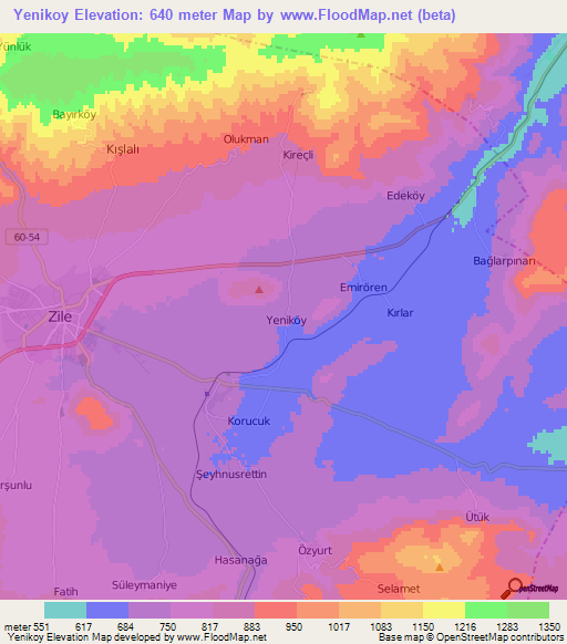 Yenikoy,Turkey Elevation Map