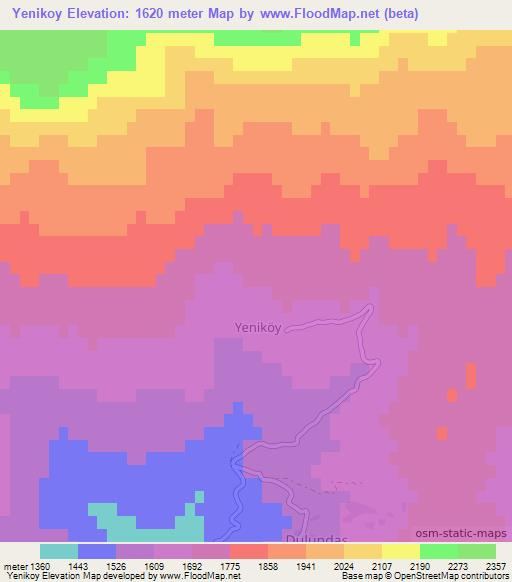 Yenikoy,Turkey Elevation Map