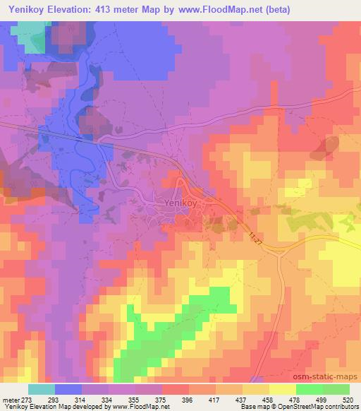 Yenikoy,Turkey Elevation Map