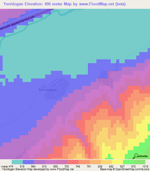 Yenidogan,Turkey Elevation Map