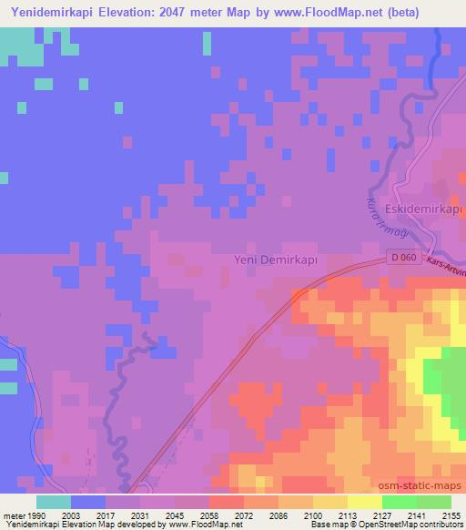 Yenidemirkapi,Turkey Elevation Map