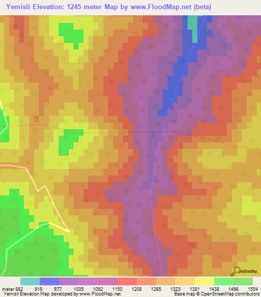 Yemisli,Turkey Elevation Map