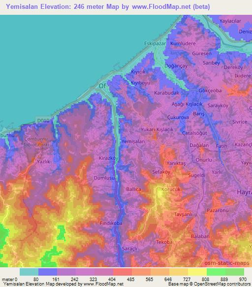 Yemisalan,Turkey Elevation Map