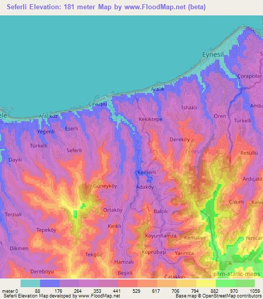 Seferli,Turkey Elevation Map