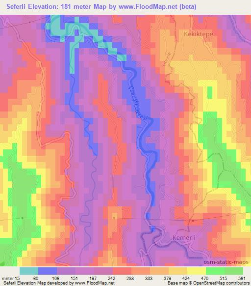 Seferli,Turkey Elevation Map