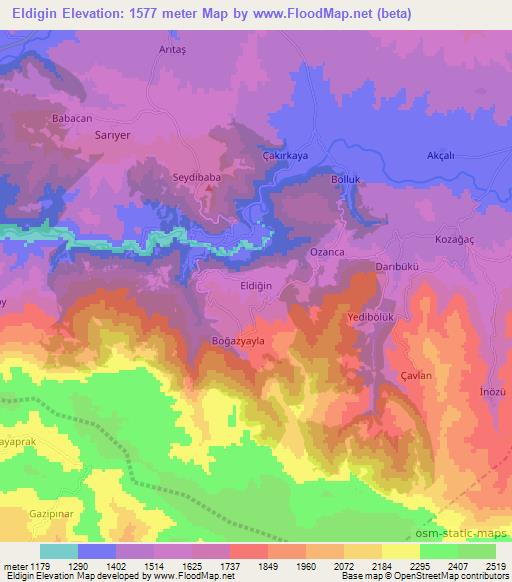 Eldigin,Turkey Elevation Map