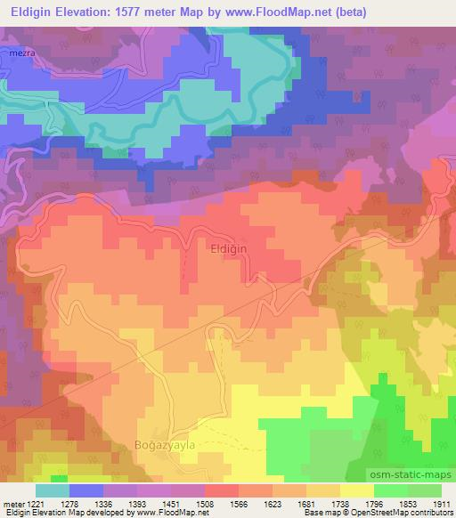 Eldigin,Turkey Elevation Map