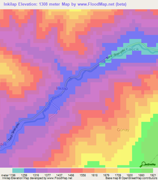 Inkilap,Turkey Elevation Map