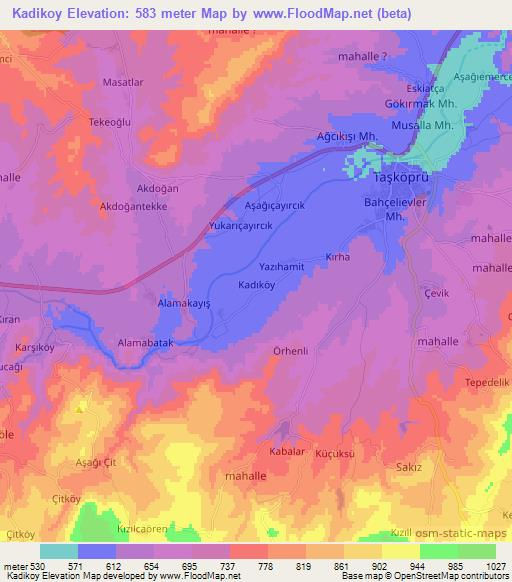 Kadikoy,Turkey Elevation Map