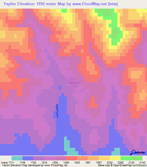 Yaylim,Turkey Elevation Map