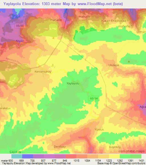 Yaylayolu,Turkey Elevation Map