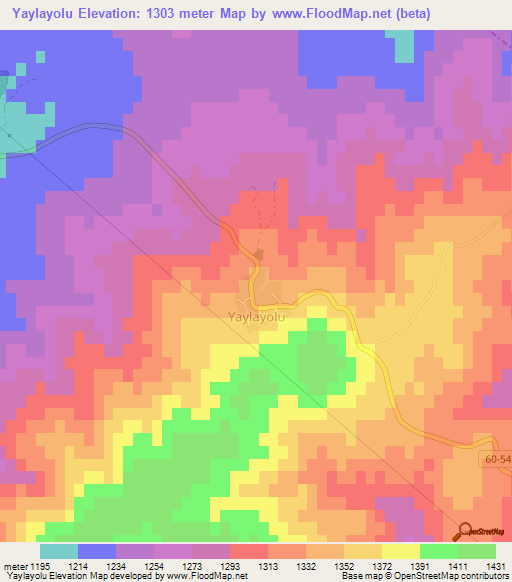 Yaylayolu,Turkey Elevation Map