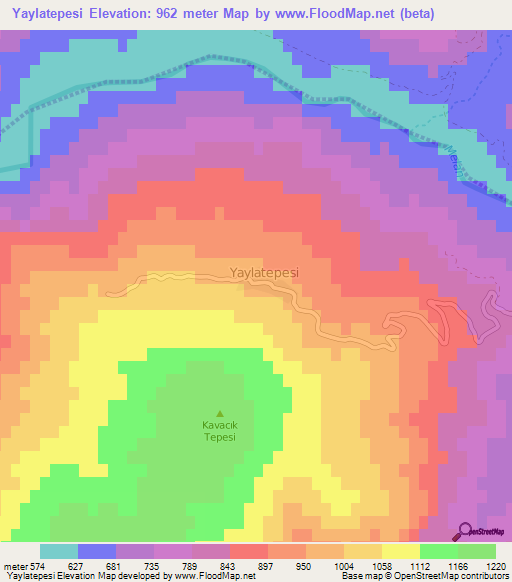 Yaylatepesi,Turkey Elevation Map