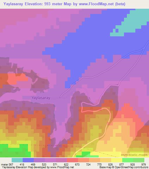 Yaylasaray,Turkey Elevation Map