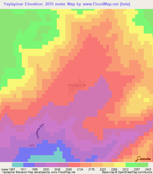 Yaylapinar,Turkey Elevation Map